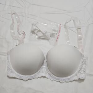 NEW White Lace Padded Bra 34B Removeable / Replacement Straps